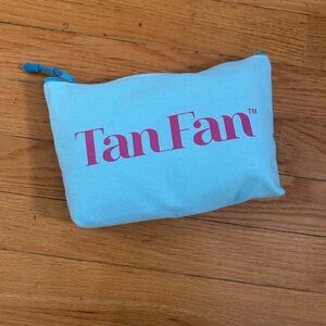 Tan Fan Blue Pouch